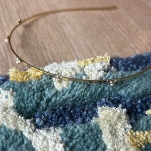 Skinny gold headband with mini pearl embellishments